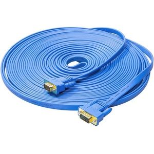 DTECH 65ft Extra Long VGA Cable Male to Male 15 Pin Connector Flat SVGA Cord